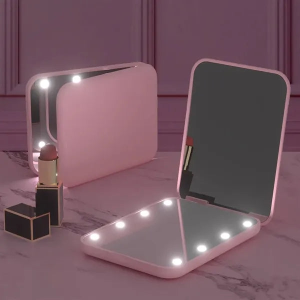 LED 1X/3X Magnification Foldable Pocket Mirror