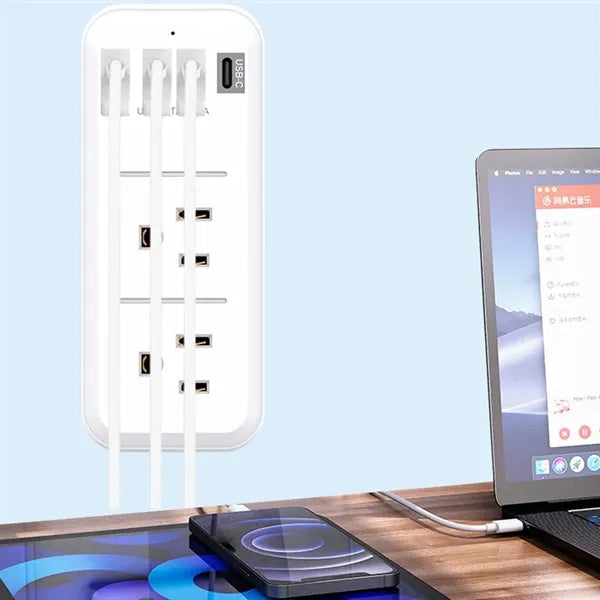 Rotatable USB Multi Plug Outlet Extender Socket Patch Board