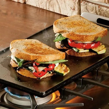 16.7x9.5 IN Cast Iron Rectangular Reversible Grill/Griddle