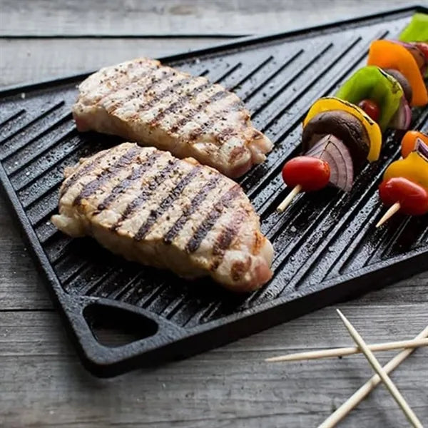 16.7x9.5 IN Cast Iron Rectangular Reversible Grill/Griddle