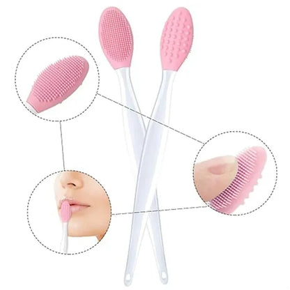 Rubber Double-sided Facial Cleaning Nose Lips Brush