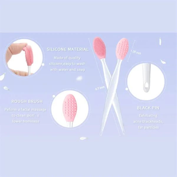 Rubber Double-sided Facial Cleaning Nose Lips Brush