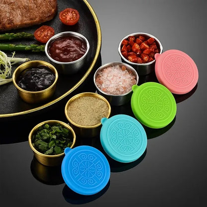 6 PCS 1.6 oz Stainless Steel Salad Sauce Containers