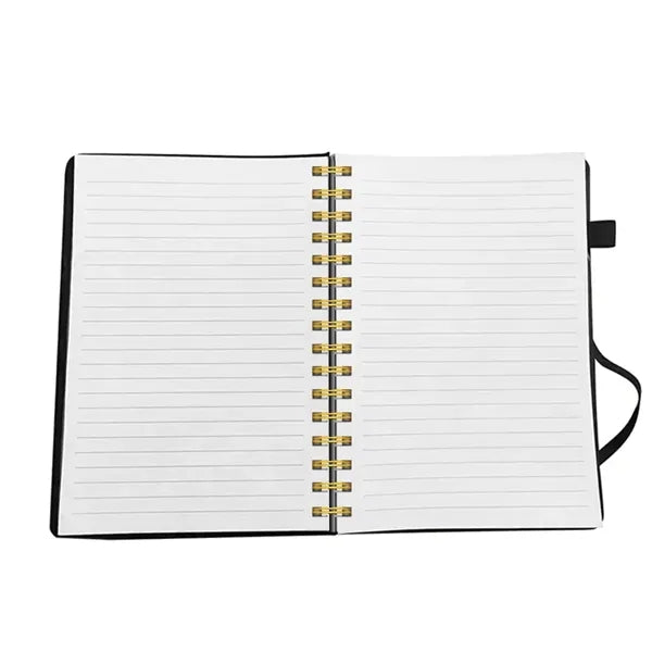 8.5"x 6"Premium Leather Spiral Journal Notebook W/Pen Loop