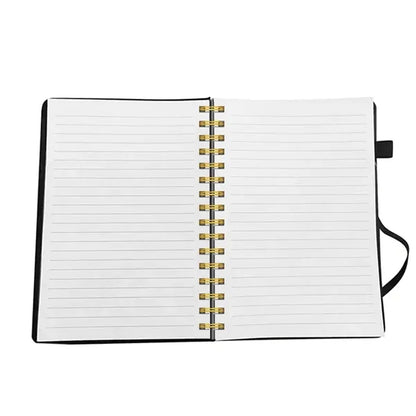 8.5"x 6"Premium Leather Spiral Journal Notebook W/Pen Loop