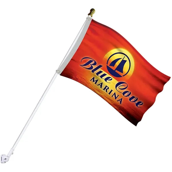 Deluxe 2' x 3' Flag Kit with Pole and White Bracket