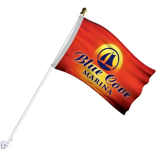 Deluxe 2' x 3' Flag Kit with Pole and White Bracket