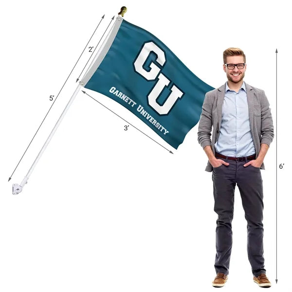 Deluxe 2' x 3' Flag Kit with Pole and White Bracket