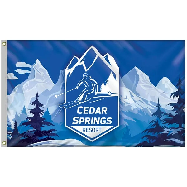 Deluxe 3' x 5' Flag Kit with Pole and White Bracket