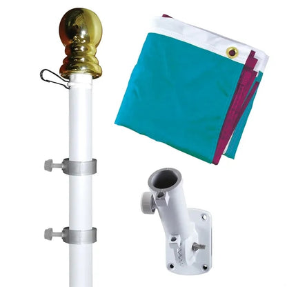 Deluxe 3' x 5' Flag Kit with Pole and White Bracket
