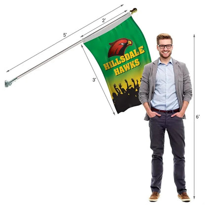 Banner Kit with 2' x 3' Flag and Silver Bracket