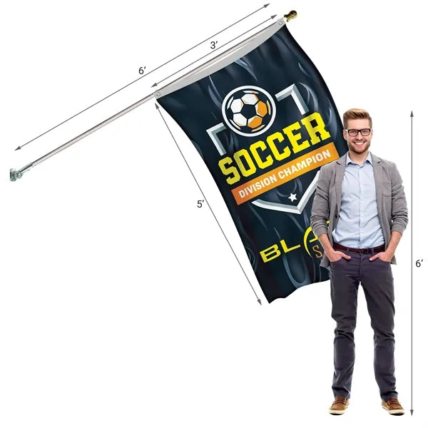 Banner Kit with 3' x 5' Flag and Silver Bracket