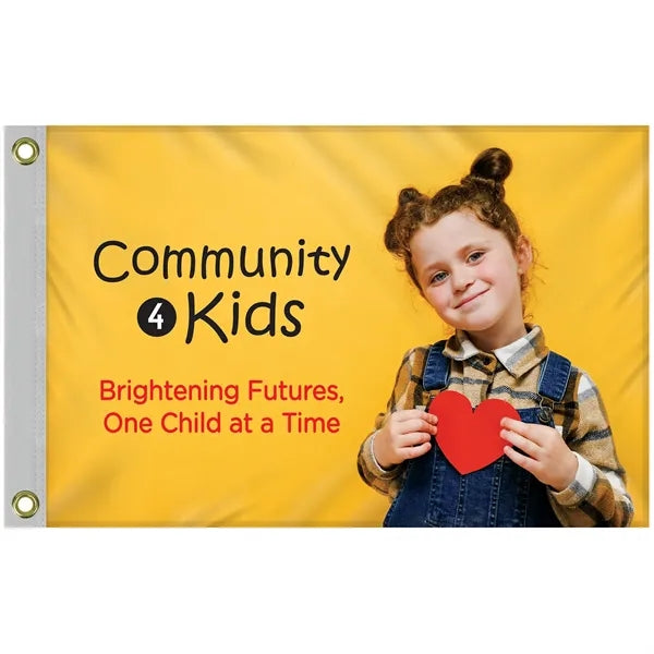 Promotional 2' x 3' Flag Kit with Pole and Silver Bracket