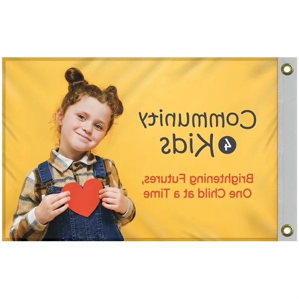 Promotional 2' x 3' Flag Kit with Pole and Silver Bracket