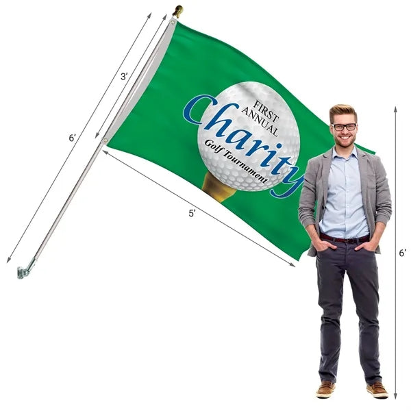 Promotional 3' x 5' Flag Kit with Pole and Silver Bracket