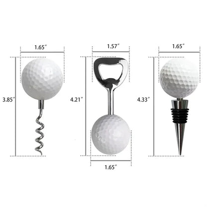 Golf Themed Wine Tools Set Corkscrew Bottle Opener Stopper
