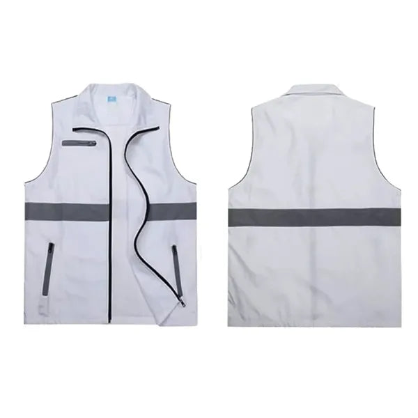Custom Sleeveless Reflective Work Vis Vest with Pockets