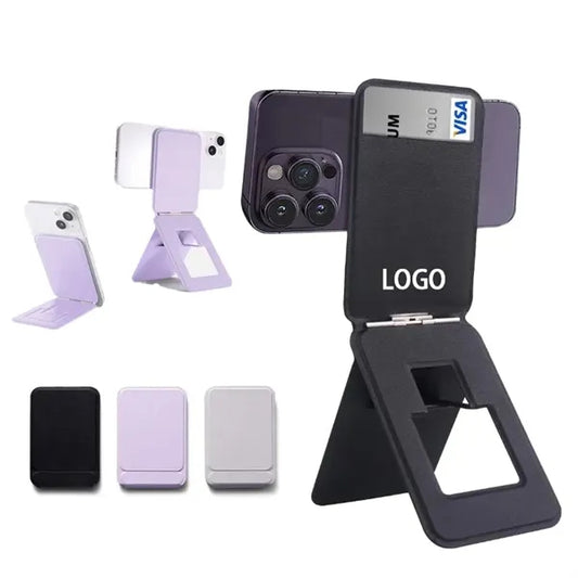 Magnetic PU Leather Phone Holder Tripod Stand