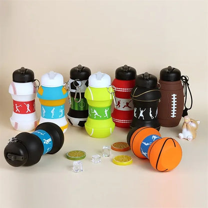 Collapsible Silicone Sports Ball Shaped Bottle