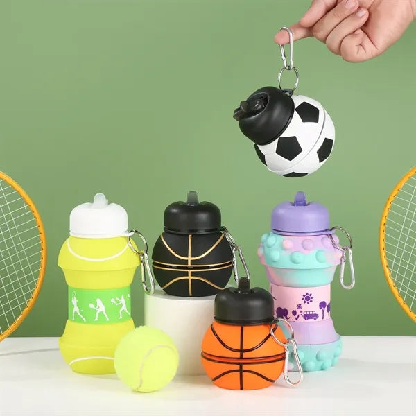 Collapsible Silicone Sports Ball Shaped Bottle