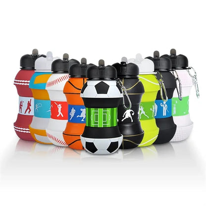 Collapsible Silicone Sports Ball Shaped Bottle
