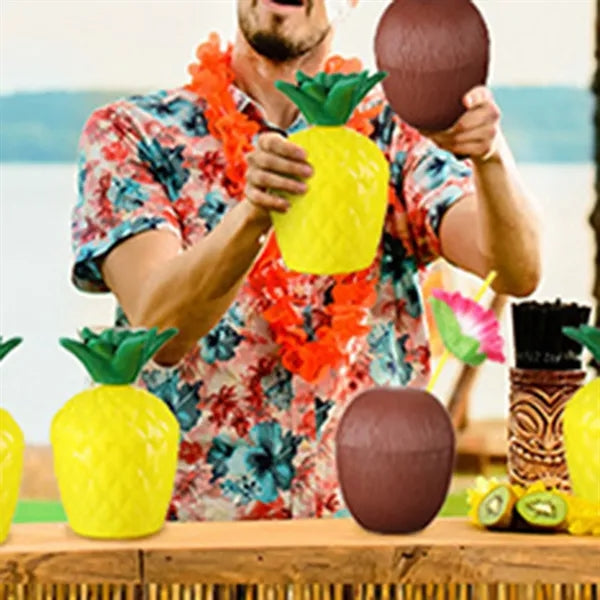 Coconut Cups with Flower Straws