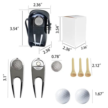 Mini Leather Golf Ball Pouch Belt Clip Accessory Bag