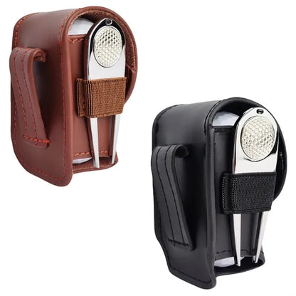 Mini Leather Golf Ball Pouch Belt Clip Accessory Bag