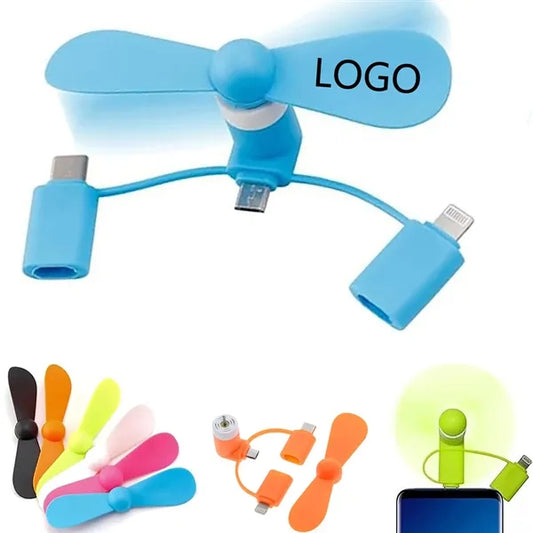 3 In 1 Mini Usb Cellphone Fan