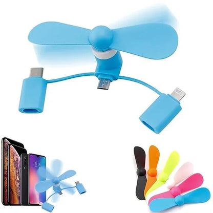 3 In 1 Mini Usb Cellphone Fan