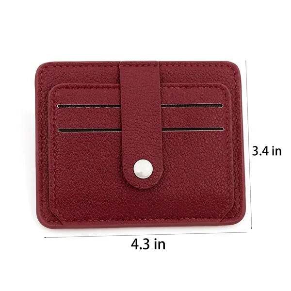Lychee Pattern Foldable 13-Card Slot Pu Card Holder