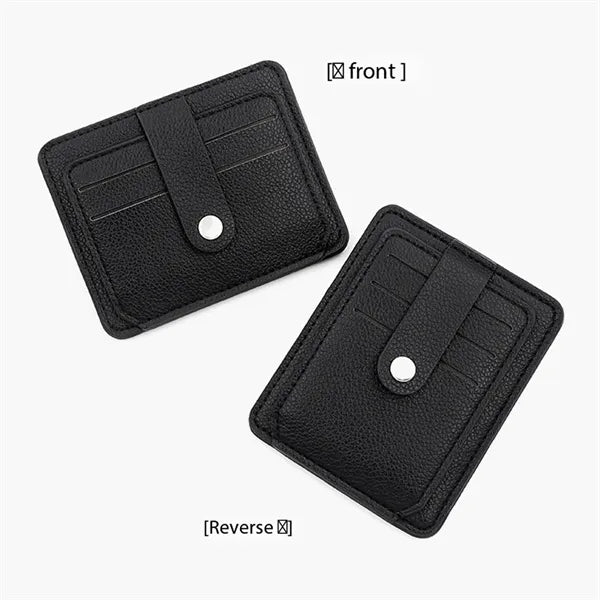 Lychee Pattern Foldable 13-Card Slot Pu Card Holder