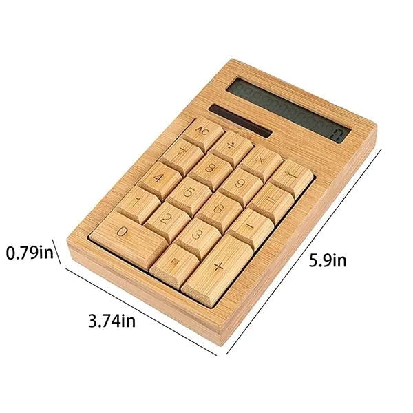 Eco-Friendly Bamboo Solar Calculator for Office Home
