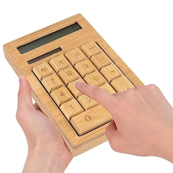 Eco-Friendly Bamboo Solar Calculator for Office Home