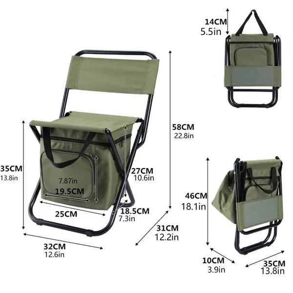 Foldable Fishing Chair W/Cooler Bag