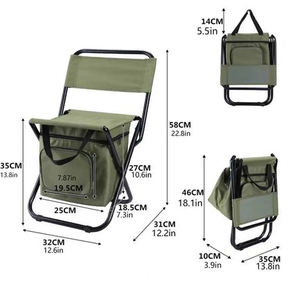 Foldable Fishing Chair W/Cooler Bag