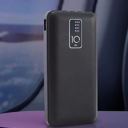 6000mAh 10W 4 Built Cable Portable Charger Black Power Bank