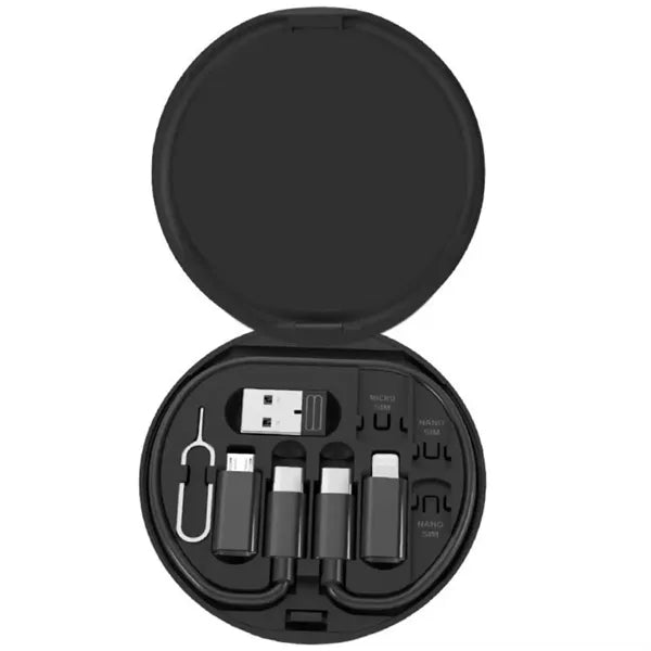 60w Fast Charge 9 in 1 Black Multi Charging Cable Case