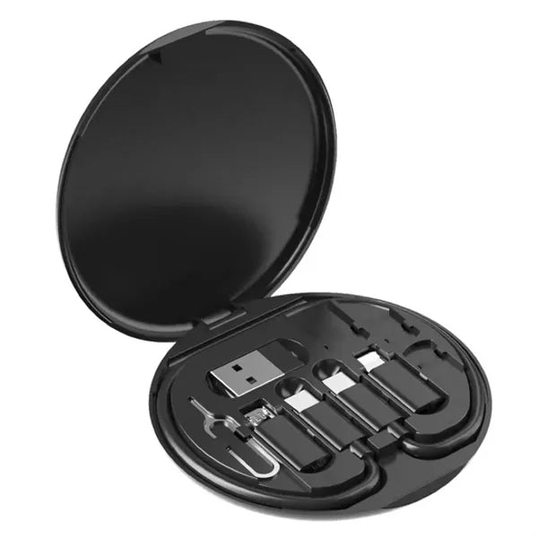 60w Fast Charge 9 in 1 Black Multi Charging Cable Case