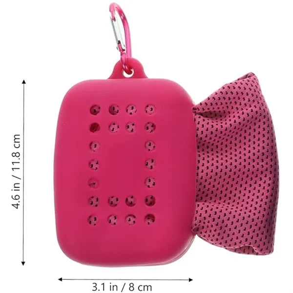 Portable Ice Cooling with Silicone Case Chilly Towel