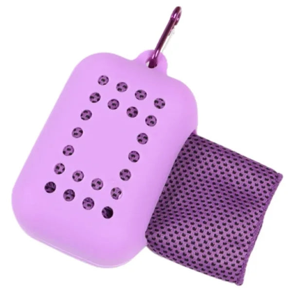Portable Ice Cooling with Silicone Case Chilly Towel