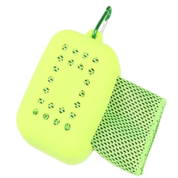 Portable Ice Cooling with Silicone Case Chilly Towel