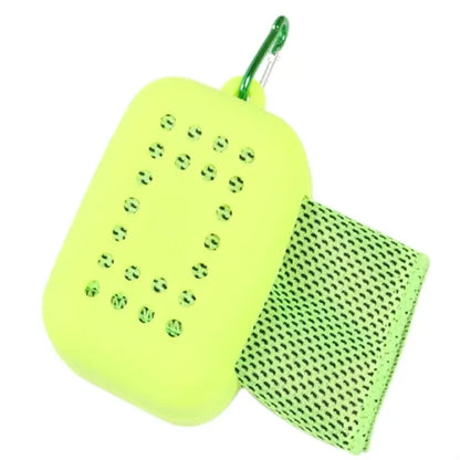 Portable Ice Cooling with Silicone Case Chilly Towel