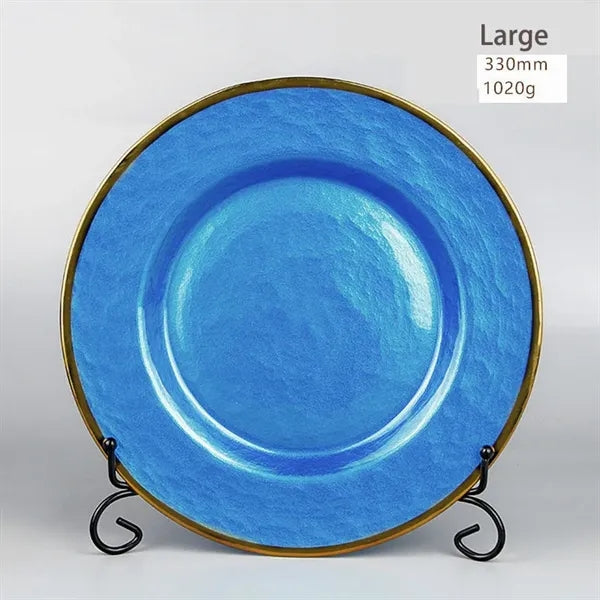 10" Gold Foil Rim Glass Charger Plates