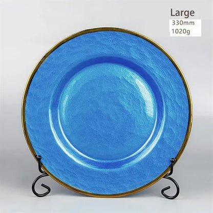 10" Gold Foil Rim Glass Charger Plates