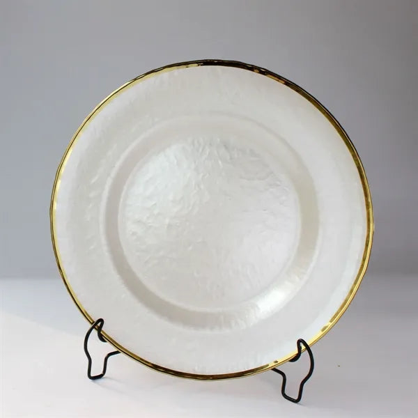 10" Gold Foil Rim Glass Charger Plates