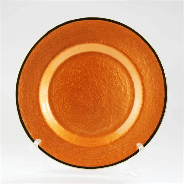 10" Gold Foil Rim Glass Charger Plates
