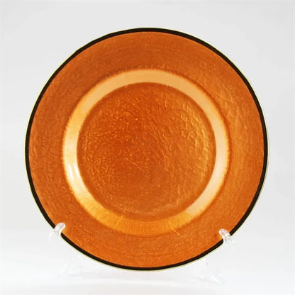 10" Gold Foil Rim Glass Charger Plates