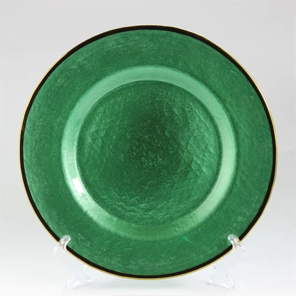 10" Gold Foil Rim Glass Charger Plates