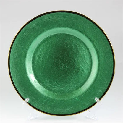 10" Gold Foil Rim Glass Charger Plates